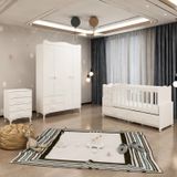 GarajHome Melina Yıldız 4 Kapaklı Beyaz Bebek Odası Takımı