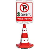 Garanti Bankası Logo Çift Taraf Baskı Trafik Koni Seti Trafik Dubası