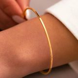 Garantili Gold Gerçek Altın Görünümlü İnce Ajda Ray Parlak Sade 1 Adet Bilezik Sınekbıt11486