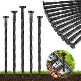 Garaook Peyzaj Kenar Kazıkları, 100 Adet 8 '' Plastik Bahçe Çivileri, Finişer Kenarları, Yabani Ot Bariyerleri, Suni Çim, Çadır, Çim Yolu ve Daha Fazlası için Spiral Naylon Ankraj Çivileri