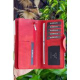 Garbalia Axel Crazy Kırmızı Deri Unisex Portföy Cüzdan