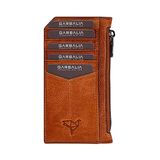 Garbalia Blush Hakiki Deri Fermuarlı Unisex Kartlık Cüzdan Taba