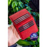 Garbalia Canvas Vintage Kırmızı Erkek Cüzdan