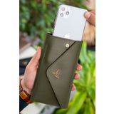 Garbalia Envelope Telefon Ve Bozuk Para Bölmeli Zarf Model Haki Yeşil Kadın Cüzdan