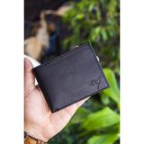 Garbalia Jackson Hakiki Deri Cüzdan 11 cm Desenli Çıtçıtlı Bozuk Para Gözlü Minimalist Stil - Natürel