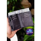 Garbalia Rilton Hakiki Deri Rfid Engelleyici Dikey Crazy Gri Erkek Cüzdan