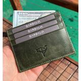 Garbalia Seul Crazy Deri Çift Taraflı Unisex Kartlık Cüzdan Yeşil