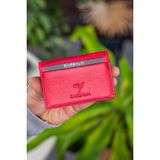 Garbalia Vera Deri Minimal Kartlık - 240-Kırmızı