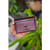 Garbalia Vera Hakiki Deri Minimal Bordo Kartlık
