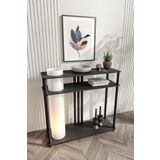 GARCIA Dresuar Lambader – 85 cm Yükseklik, 30x90 cm Geniş Fonksiyonel Yüzey, Modern Ahşap Görünüm, E27 Duy Uyumlu, LED Ampul ile Kullanılabilir, Göz Yormayan Işık, Antre ve Salonlara Uygun (Siyah)