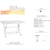 Gardelia 70*120 Metal Ayaklı Plastik Katlanır Masa (Beyaz)
