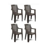 Gardelia Elegance Rattan Efektli Plastik Sandalye Bahçe Sandalyesi 4 Adet