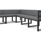 Garden 6 Kişilik Balkon Bahçe Mutfak Köşe Takımı, Gri