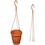 Garden Box Katı Plastik Makrome Askılı Saksı 5 Adet Kahverengi 16 cm