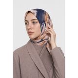 Garden Desen Organik Eşarp Lacivert