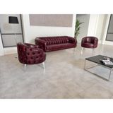 Garden House - Chesterfield Ofis Büro Koltuk Takımı - Bordo