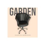 Garden House Papatya Patron Koltuğu Siyah Deri Ofis Koltuk Bekleme Koltuğu Çalışma Masa Sandalyesi Berjer
