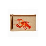 Garden Marine Kırmızı Istakoz Nakışlı Jüt Clutch Çanta