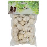 Garden Mix Beyaz Düğümlü Deri Köpek Kemiği 2.5"-3" 20'li