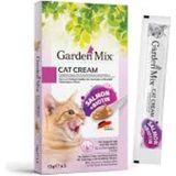 Garden Mix Kedi Kreması Somon + Biotin 15 gr x 5 Adet Kedi Ödül Maması - 1 Adet
