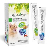 Garden Mix Kuzu Kedi Otu ve Tavuk Taurin Ek Besin 24x15 gr Kedi Ödül Kreması