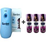 Garden Oda Kokusu Freshmatik, Otomatik Sprey Makine + Lavanta Yedek Sprey 260 ml Air Freshener + Otomatik Sprey Yedeği Oda Spreyi Lavanta 260 ml x 3 Adet