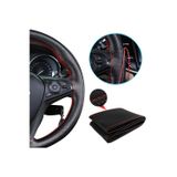 GARDENAUTO Audi A6 2004-2011 Deri Direksiyon Kılıfı Dikmeli Delikli Kırmızı Dikişli