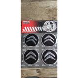 GARDENAUTO Citroen Jant Göbeği Arma 60mm Uyumlu Alüminyum Yapıştırma 4'lü Siyah Arma