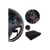 GARDENAUTO Ford Courier Deri Direksiyon Kılıfı Dikmeli Delikli Kırmızı Dikişli