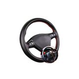 GARDENAUTO Honda Civic Hb 2012-2016 Esnek Dikmeli Deri Direksiyon Kılıfı Noktalı Kırmızı Dikişli