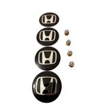 GARDENAUTO HONDA LOGO ALÜMİNYUM MALZEME 4 ADET JANT GÖBEK VE 4 ADET METAL SİBOP KAPAK TAKIMI