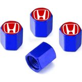 Gardenauto Honda Sibop Kapağı Alüminyum 4 Adet (Ithal Ürün) - Kırmızı-Beyaz Logo - Mavi