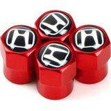Gardenauto Honda Sibop Kapağı Alüminyum 4 Adet (Ithal Ürün) - Kırmızı-Beyaz Logo - Siyah