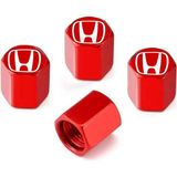 Gardenauto Honda Sibop Kapağı Alüminyum 4 Adet (Ithal Ürün) - Kırmızı-Beyaz Logo