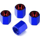 Gardenauto Honda Sibop Kapağı Alüminyum 4 Adet (Ithal Ürün) - Siyah-Kırmızı Logo - Mavi