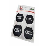 GARDENAUTO Jant Göbeği Arma Audi Alüminyum 54mm. 4'lü Set Siyah