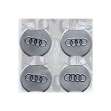 GARDENAUTO Jant Göbeği Arma Audi Alüminyum 60mm. 4'lü Set Silver