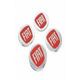 GARDENAUTO Jant Göbeği Arma Fiat 60mm 4'lü Set Kırmızı Alüminyum
