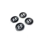 GARDENAUTO Jant Göbeği Arma Hyundai Alüminyum 60mm, 4'lü Set Siyah