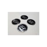 GARDENAUTO Jant Göbeği Arma Hyundai Uyumlu 60mm Aluminym Siyah 4lü Set Çerçeveli