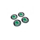 GARDENAUTO Jant Göbeği Arma Skoda Alüminyum 60mm, 4'lü Set Yeşil