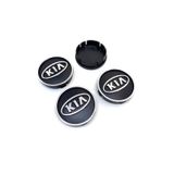 GARDENAUTO Kia Kabartma Geçme Jant Göbeği Kapağı Siyah 4'lü 55mm