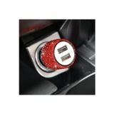 GARDENAUTO Kırmızı taşlı araba çakmaklık usb şarj