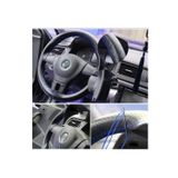 GARDENAUTO Opel Astra J 2010 Sonrası Deri Direksiyon Kılıfı Dikmeli Noktalı Mavi Dikişli