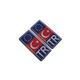 GARDENAUTO Plaka Tr Yazısı Mavi Kırmızı - Plaka Tr Yazı - Kırmızı Mavi Yazılı Plaka Tr - Plaka Alüminyum Tr