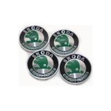 GARDENAUTO Skoda Alüminyum Yapıştırma Jant Göbeği Yeşil 4'lü 60mm (4)
