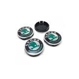 GARDENAUTO Skoda Jant Göbeği Yeşil Sıvama Geçme 4'lü Set 60-55mm