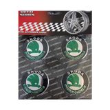 GARDENAUTO Skoda Yeşil Alüminyum Yapıştırma Jant Göbeği 4'lü 55mm