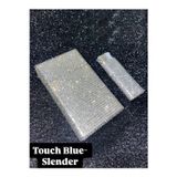GARDENAUTO Taşlı Sigara Kutusu Ve Çakmak (SLENDER) Touch Blue ( Taşlı Anahtarlık Hediye )