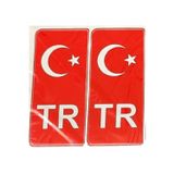 GARDENAUTO Tr Plaka Stıcker 2'li - Türkiye Plaka Stıcker - Türkiye Plakalık Stickeri - Tr Plaka Sticker